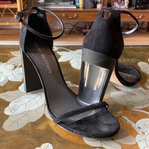 Stuart Weitzman Nudist - black w/ acrylic heel
